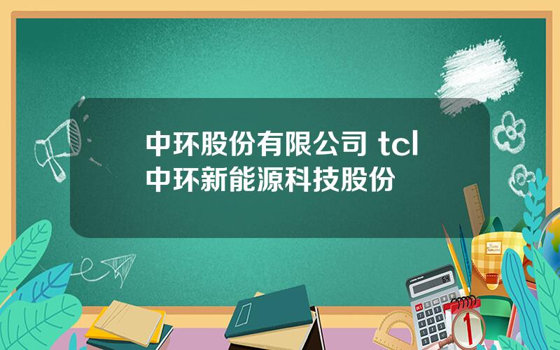 中环股份有限公司 tcl中环新能源科技股份